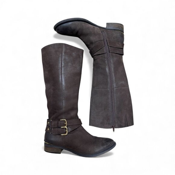 Steve Madden Avilla Leather Knee High Riding Boots Brown 8.5 NWOB - Picture 4 of 6